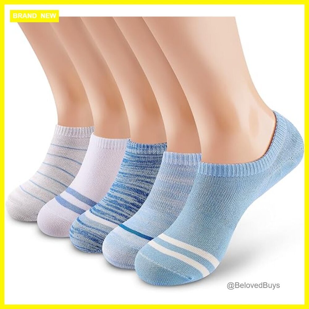 10 Pairs Invisible No Show Socks with Anti-Slip Grip